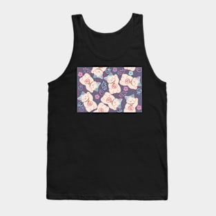 Lucky Neko on Purple Tank Top